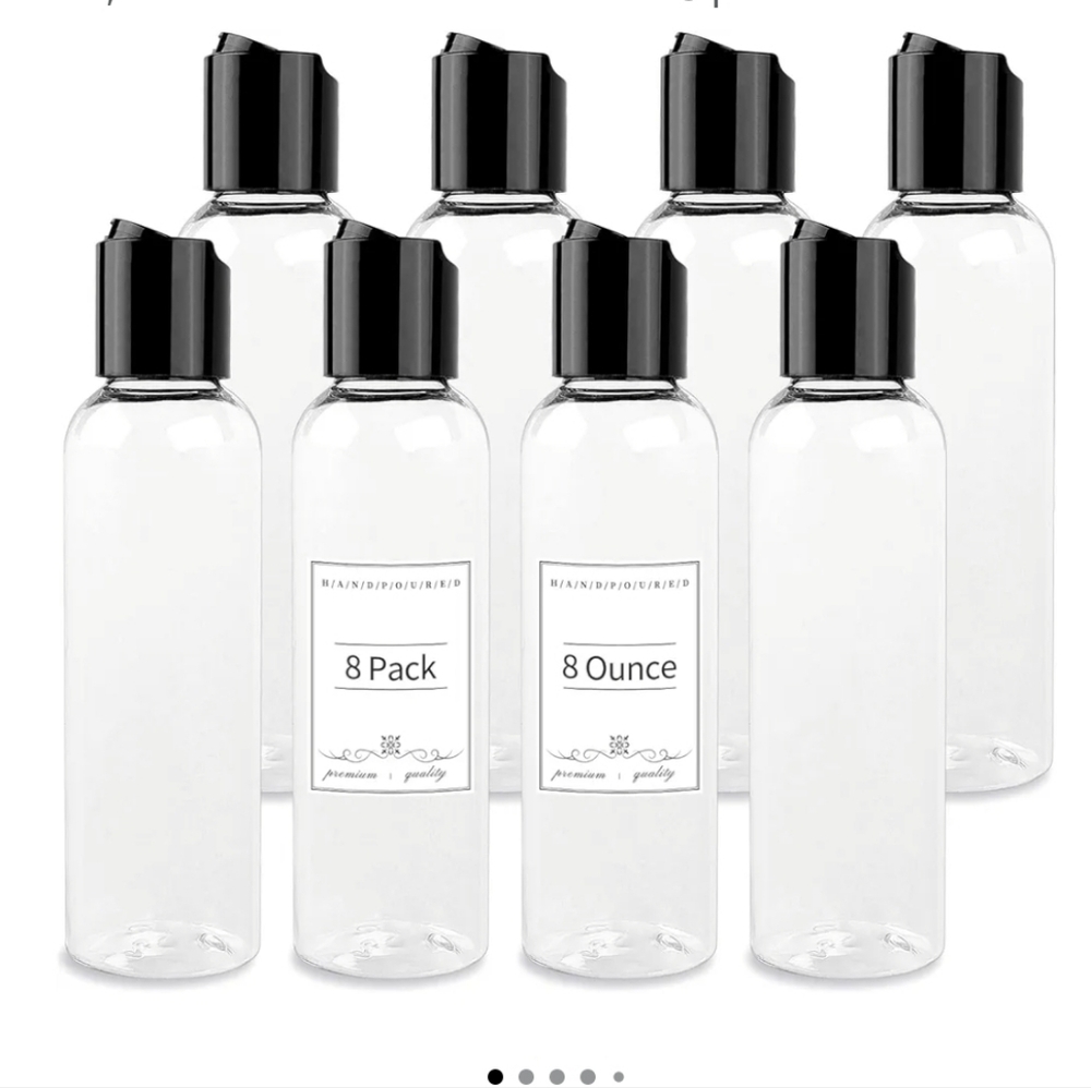 (NEW) Qeirudu 8 oz Clear Plastic Empty Bottles (8 Bottles Total)